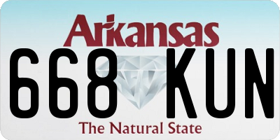 AR license plate 668KUN