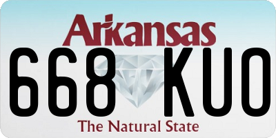 AR license plate 668KUO