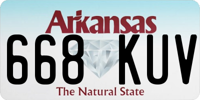 AR license plate 668KUV