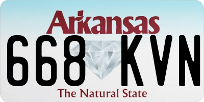 AR license plate 668KVN