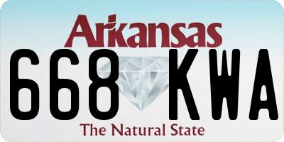 AR license plate 668KWA