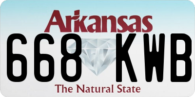 AR license plate 668KWB