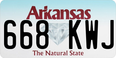 AR license plate 668KWJ
