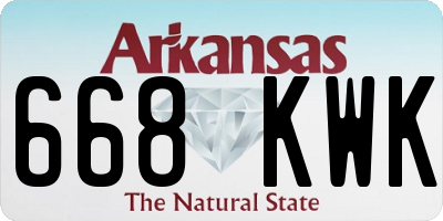 AR license plate 668KWK