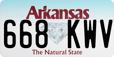 AR license plate 668KWV