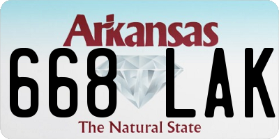 AR license plate 668LAK