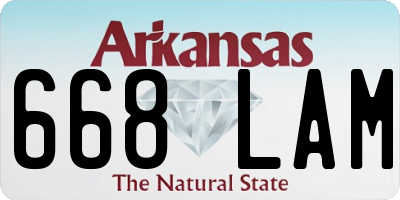 AR license plate 668LAM