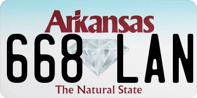 AR license plate 668LAN