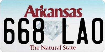 AR license plate 668LAO