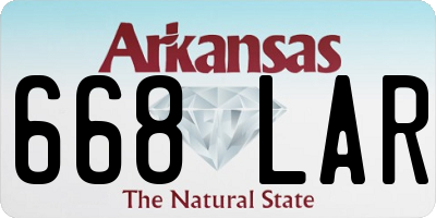 AR license plate 668LAR