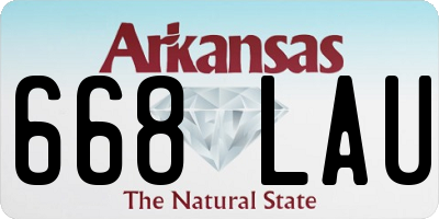 AR license plate 668LAU
