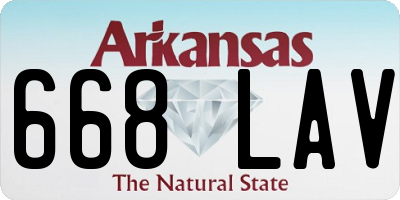 AR license plate 668LAV