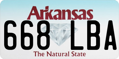 AR license plate 668LBA