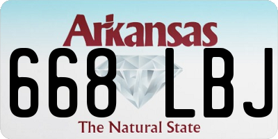 AR license plate 668LBJ