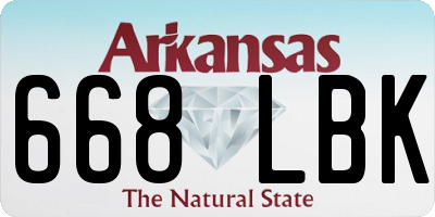 AR license plate 668LBK