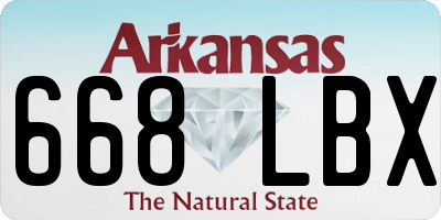 AR license plate 668LBX