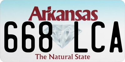 AR license plate 668LCA