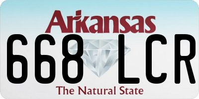 AR license plate 668LCR