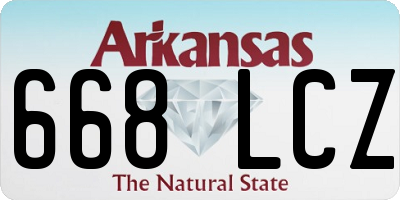 AR license plate 668LCZ