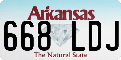AR license plate 668LDJ