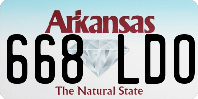 AR license plate 668LDO