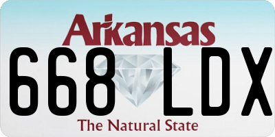 AR license plate 668LDX