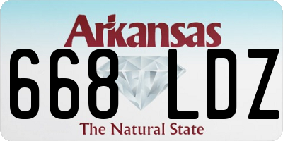 AR license plate 668LDZ