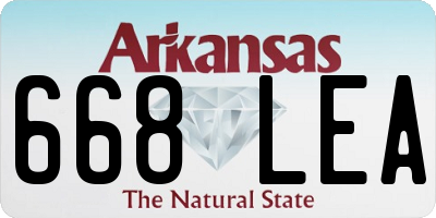 AR license plate 668LEA