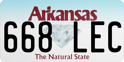 AR license plate 668LEC