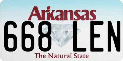 AR license plate 668LEN