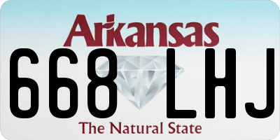 AR license plate 668LHJ