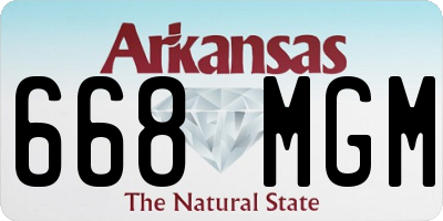 AR license plate 668MGM