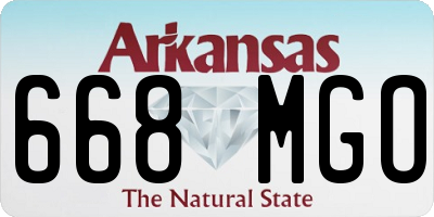 AR license plate 668MGO