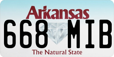 AR license plate 668MIB