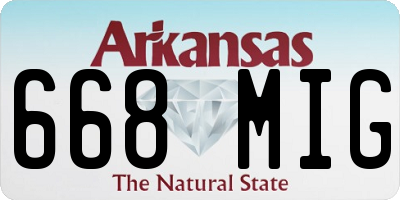 AR license plate 668MIG