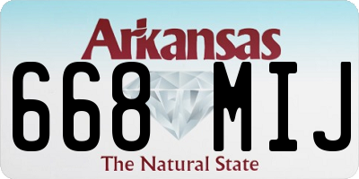 AR license plate 668MIJ