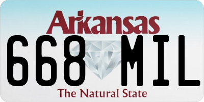 AR license plate 668MIL