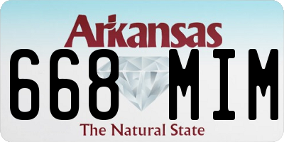 AR license plate 668MIM