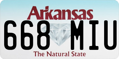 AR license plate 668MIU