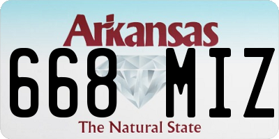 AR license plate 668MIZ