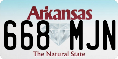 AR license plate 668MJN