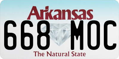 AR license plate 668MOC