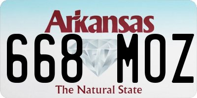 AR license plate 668MOZ