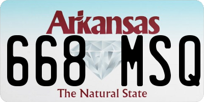 AR license plate 668MSQ