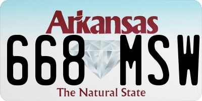 AR license plate 668MSW