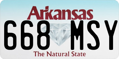 AR license plate 668MSY