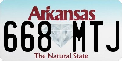 AR license plate 668MTJ