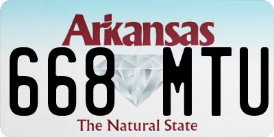 AR license plate 668MTU