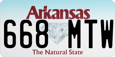AR license plate 668MTW