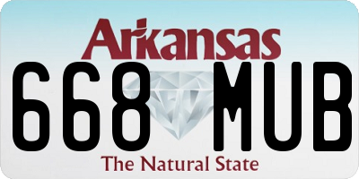 AR license plate 668MUB